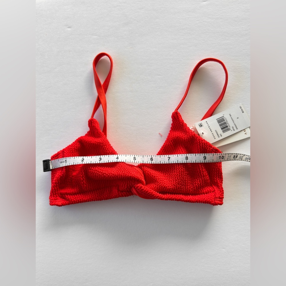 Good American Always Fits Twist Bikini Top, Bright Poppy, New With Tags - Picture 6 of 9